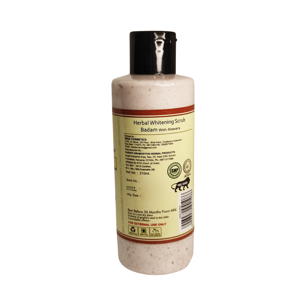 Seed Cosmetics Herbal Whitening Scrub Badam with Aloevera - Image 2