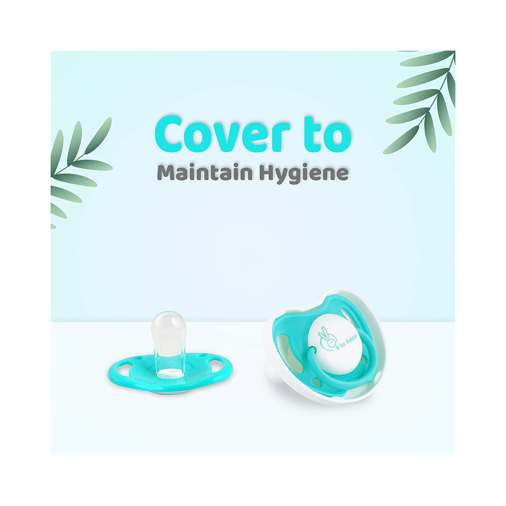 R for Rabbit Apple Pacifier Ultra Light Soft Silicone Nipple BPA-Free for Kids of 3 Months Blue - Image 4