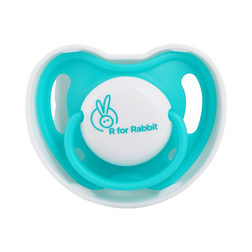 R for Rabbit Apple Pacifier Ultra Light Soft Silicone Nipple BPA-Free for Kids of 3 Months Blue - Image 1
