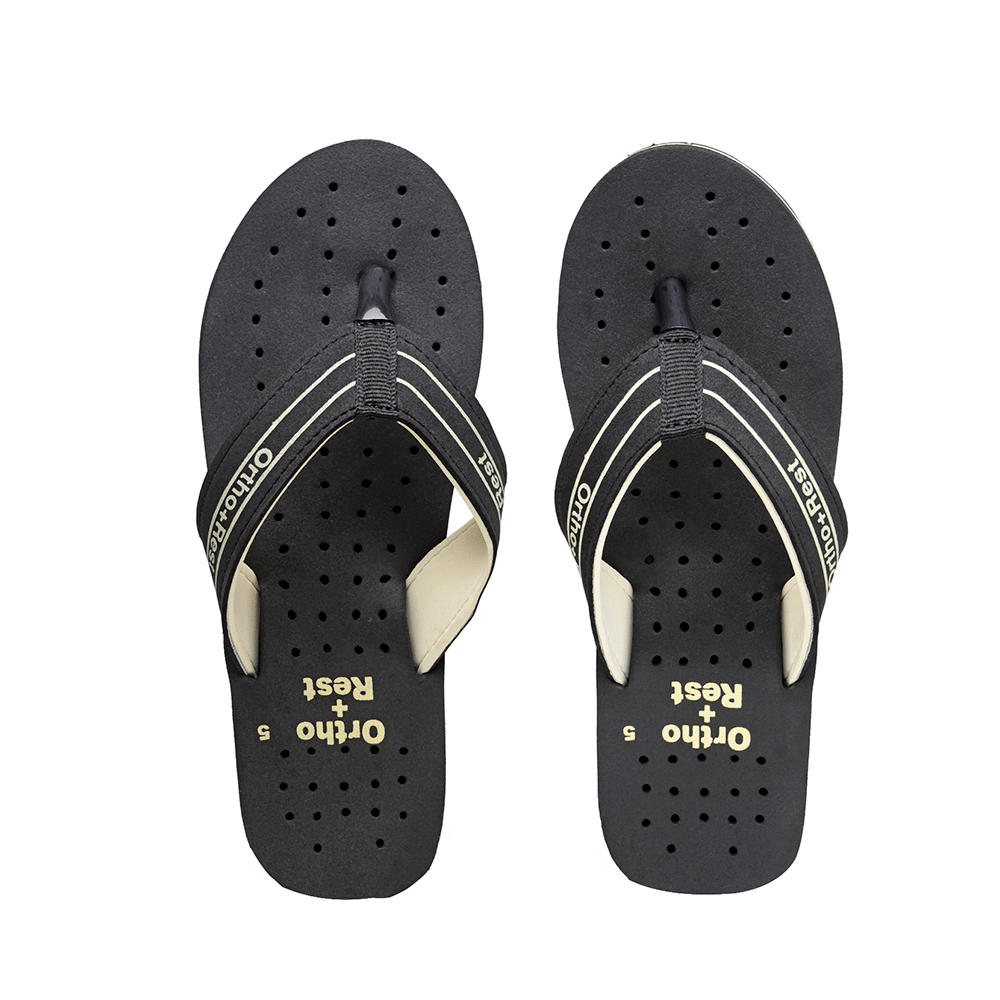 Ortho + Rest L331 Extra Soft Flip Flop Orthopedic Slippers for Women & Girls Black 8 - Image 1