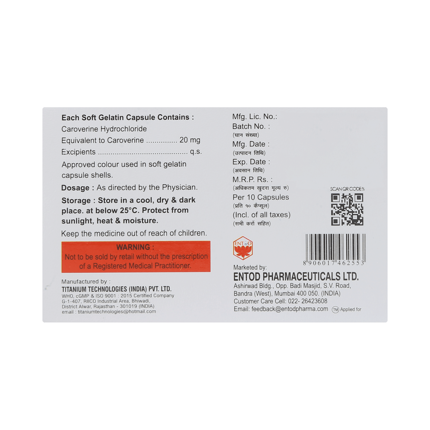 Tinnitod 20mg Capsule - Image 3