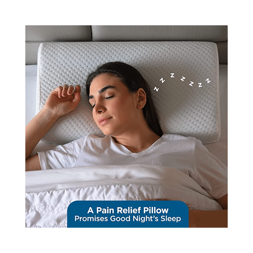 Sleepsia Cervical Contour Memory Foam for Neck Pain Orthopedic Contour Pillow White - Image 4