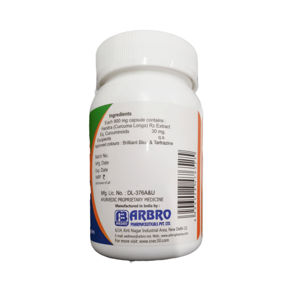 Snec 30 Liquid Turmeric Curcumin Capsule US Patent | Supports Joint, Heart & Brain Health - Image 2
