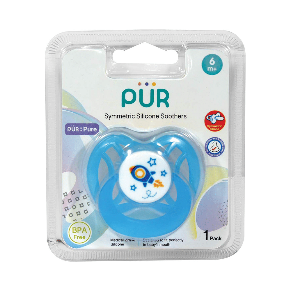 Pur Symmetric Silicone Soothers 6m+ Blue - Image 1