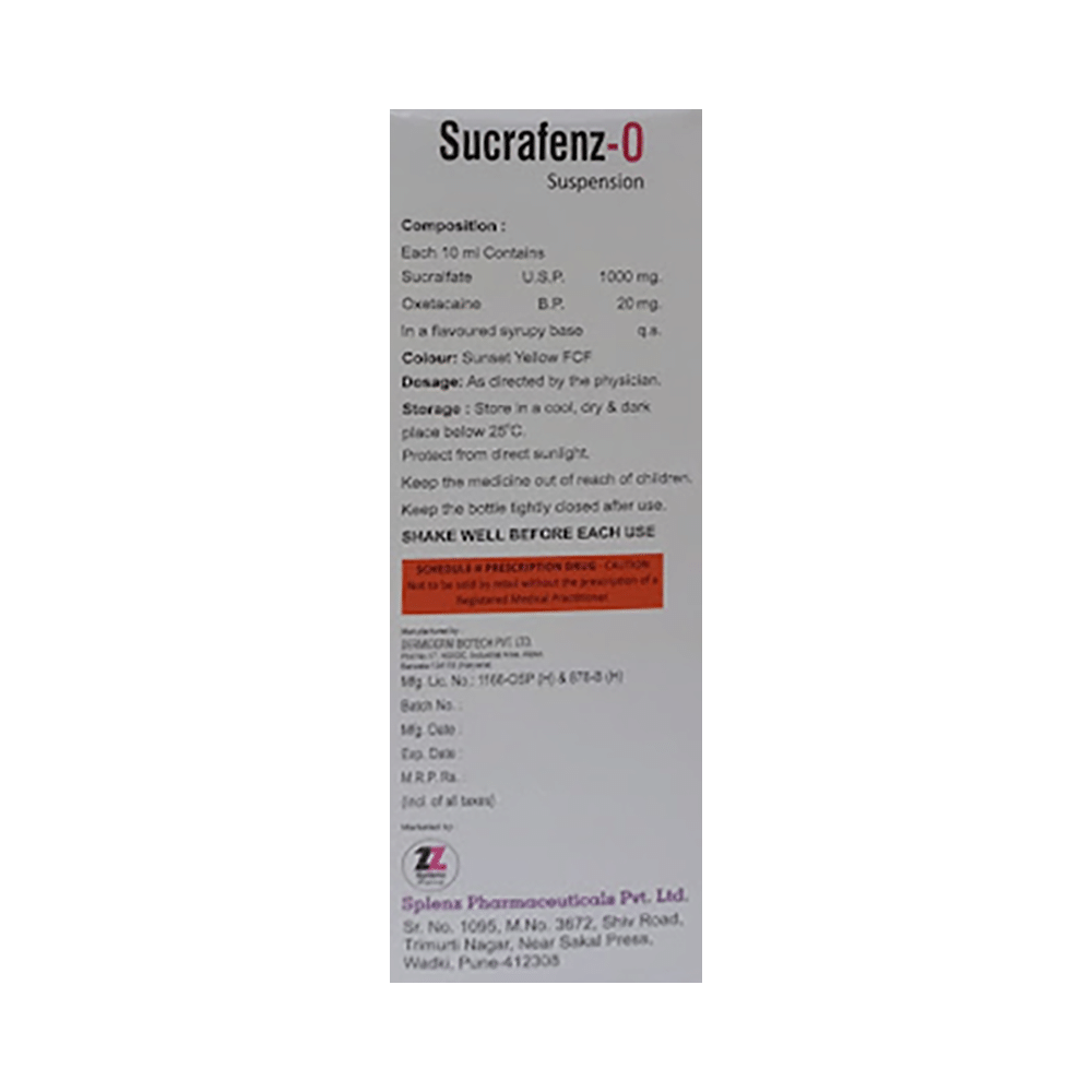 Sucrafenz-O Oral Suspension Sugar Free - Image 2