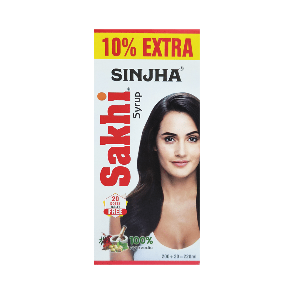 Sinjha 100% Ayurvedic Sakhi Syrup with 20 Dose Tablet Free - Image 1