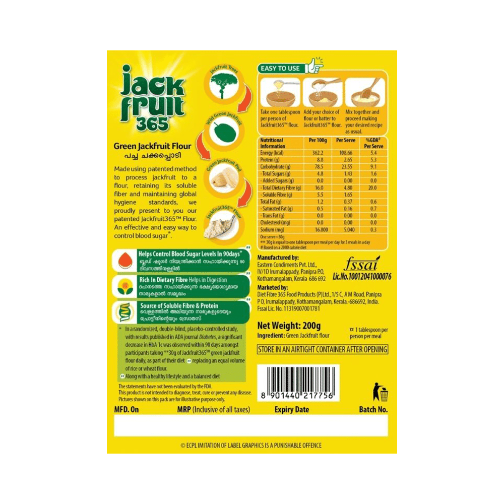 Jack Fruit 365 Green Jackfruit Flour (200 gm Each) | Controls Blood Sugar - Image 2