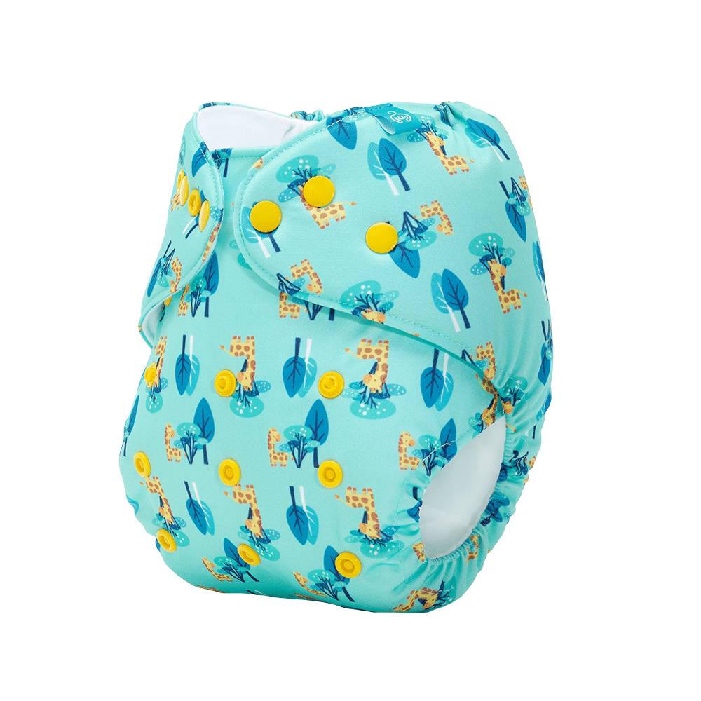 Bumberry Adjustable Reusable Cloth Pocket Diaper With 1 Three-Layer Microfiber Inserts for Babies Baby Giraffe - Image 3