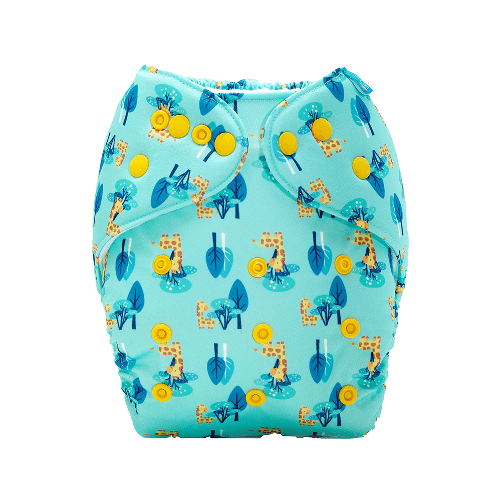 Bumberry Adjustable Reusable Cloth Pocket Diaper With 1 Three-Layer Microfiber Inserts for Babies Baby Giraffe - Image 2