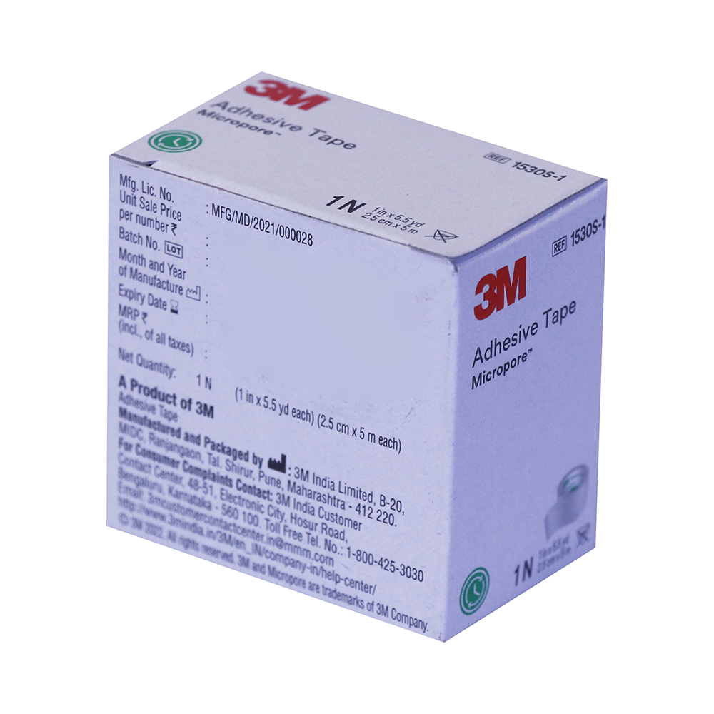Thyrocare 3M Micropore Adhesive Tape 2.50cm x 5m - Image 2
