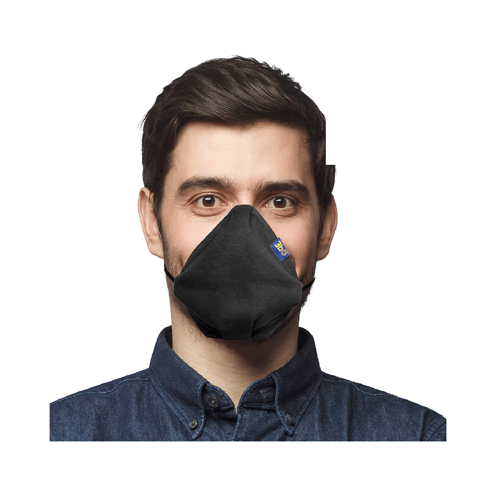 3bo XL Black Deltoid Lite Face Mask with Knit Fabric - Image 1