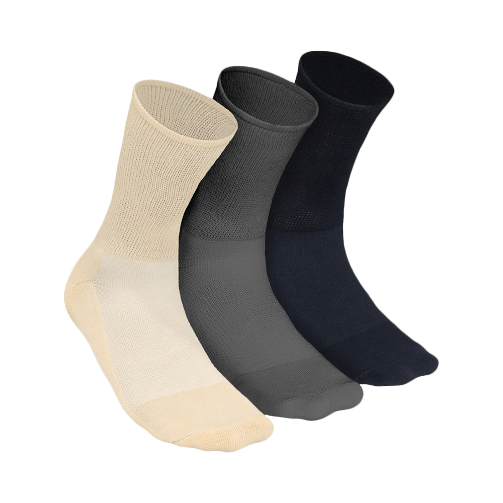 Heelium Diabetic Bamboo Socks Black, Grey, Beige Free Size - Image 1