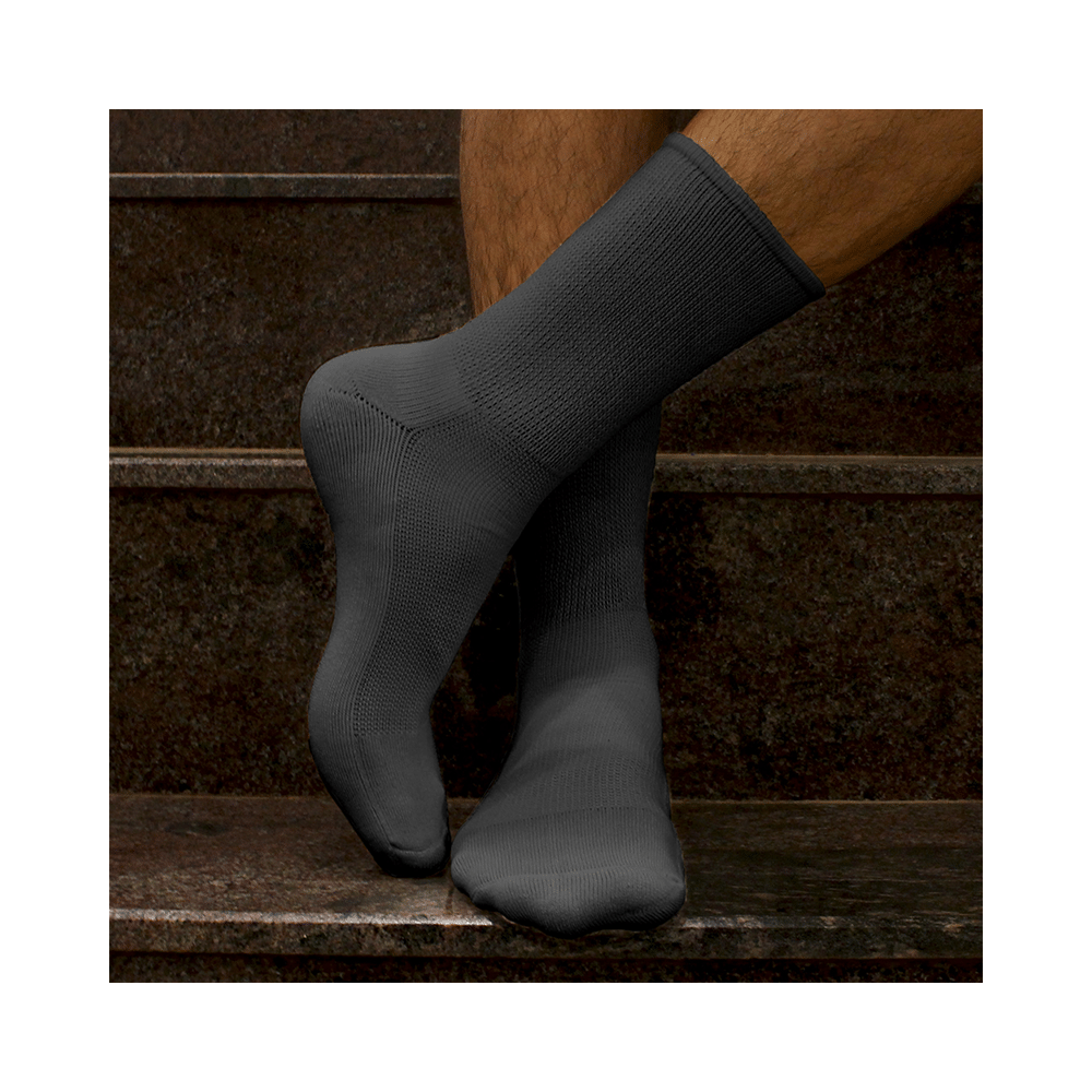 Heelium Diabetic Bamboo Socks Grey Free Size - Image 3