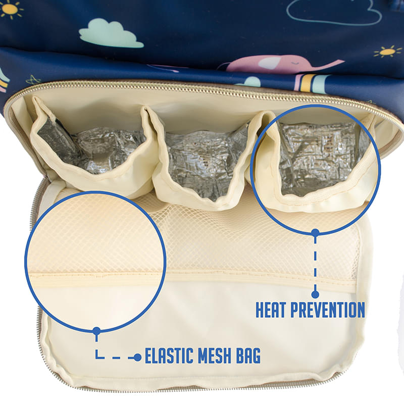 Polka Tots Waterproof Diaper Bag for Travel, Mothers Blue Waterproof - Image 4