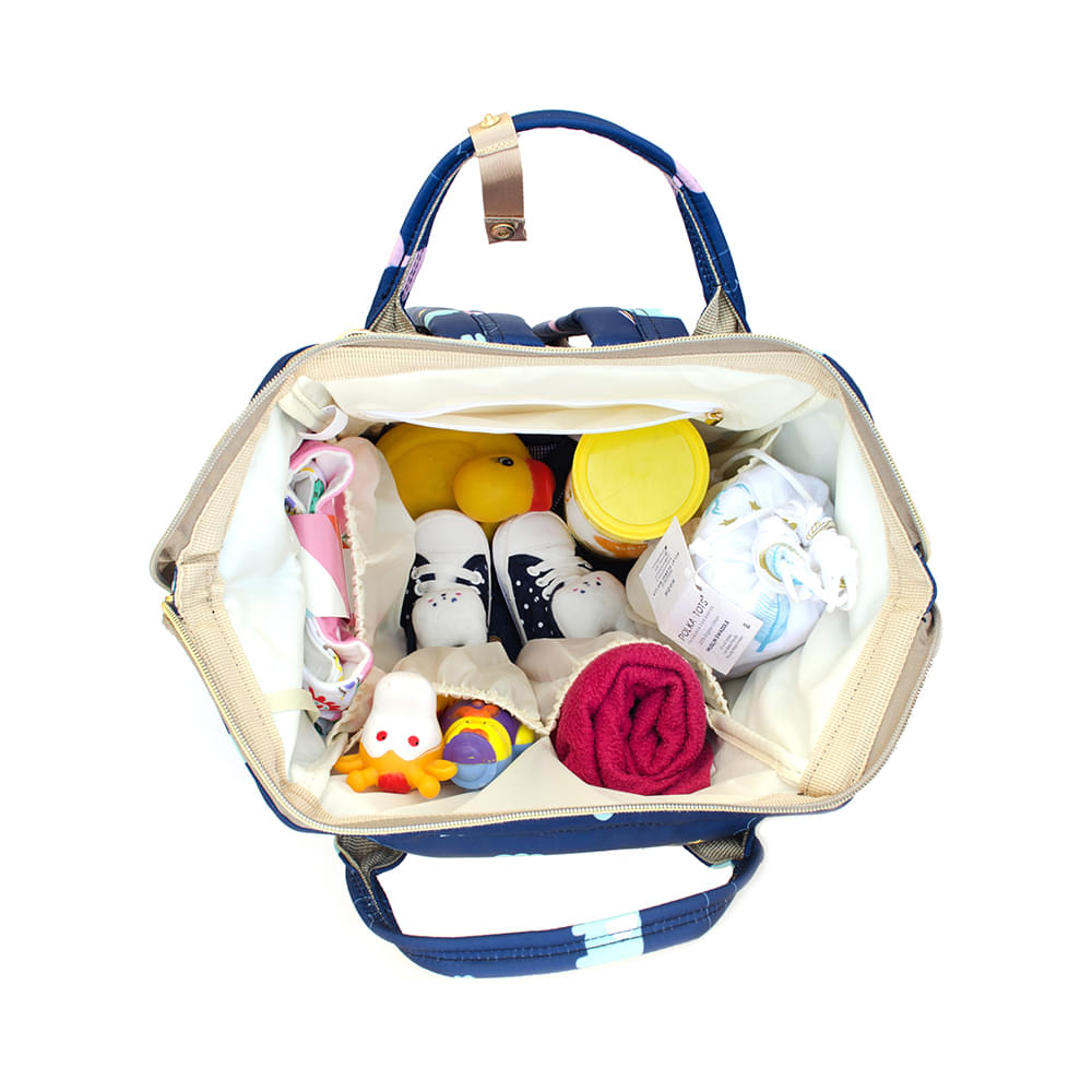 Polka Tots Waterproof Diaper Bag for Travel, Mothers Blue Waterproof - Image 6