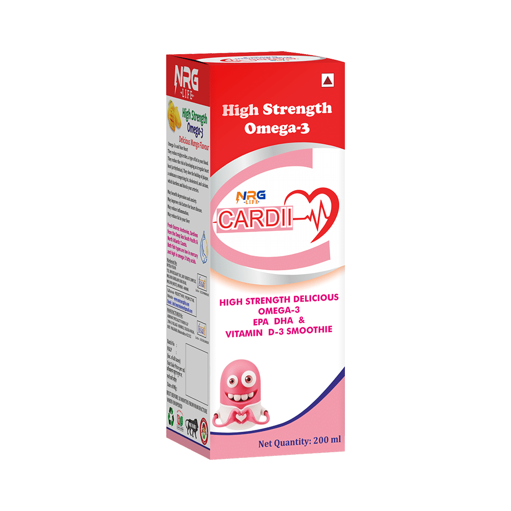 NRG Life Cardi High Strength Omega 3 Syrup Mango