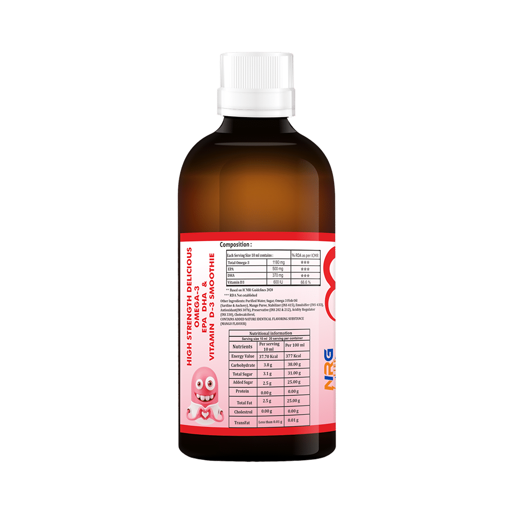 NRG Life Cardi High Strength Omega 3 Syrup Mango - Image 6