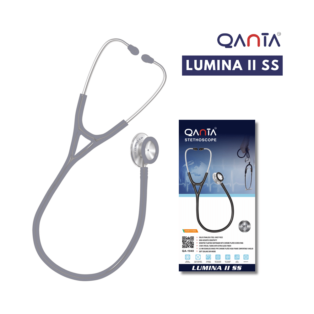 Qanta QA-1040 Stethoscope Lumina II SS With Stainless Steel Chest Piece Grey - Image 6