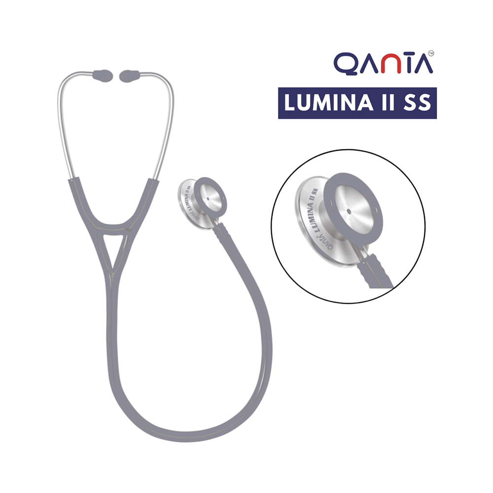 Qanta QA-1040 Stethoscope Lumina II SS With Stainless Steel Chest Piece Grey - Image 2
