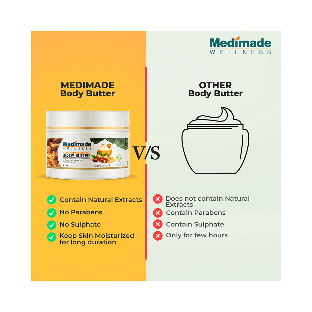 Medimade Wellness Almond Milk & Honey Body Butter (200ml Each) - Image 4