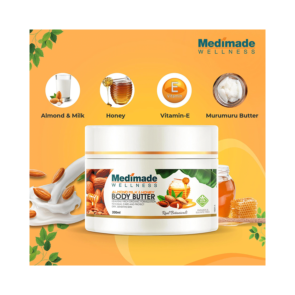 Medimade Wellness Almond Milk & Honey Body Butter (200ml Each) - Image 2