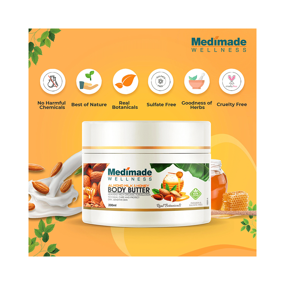 Medimade Wellness Almond Milk & Honey Body Butter (200ml Each) - Image 5