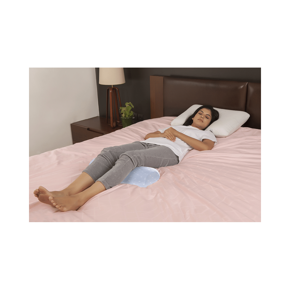 The White Willow Orthopedic Soft Memory Foam Half Moon Pillow Blue - Image 4
