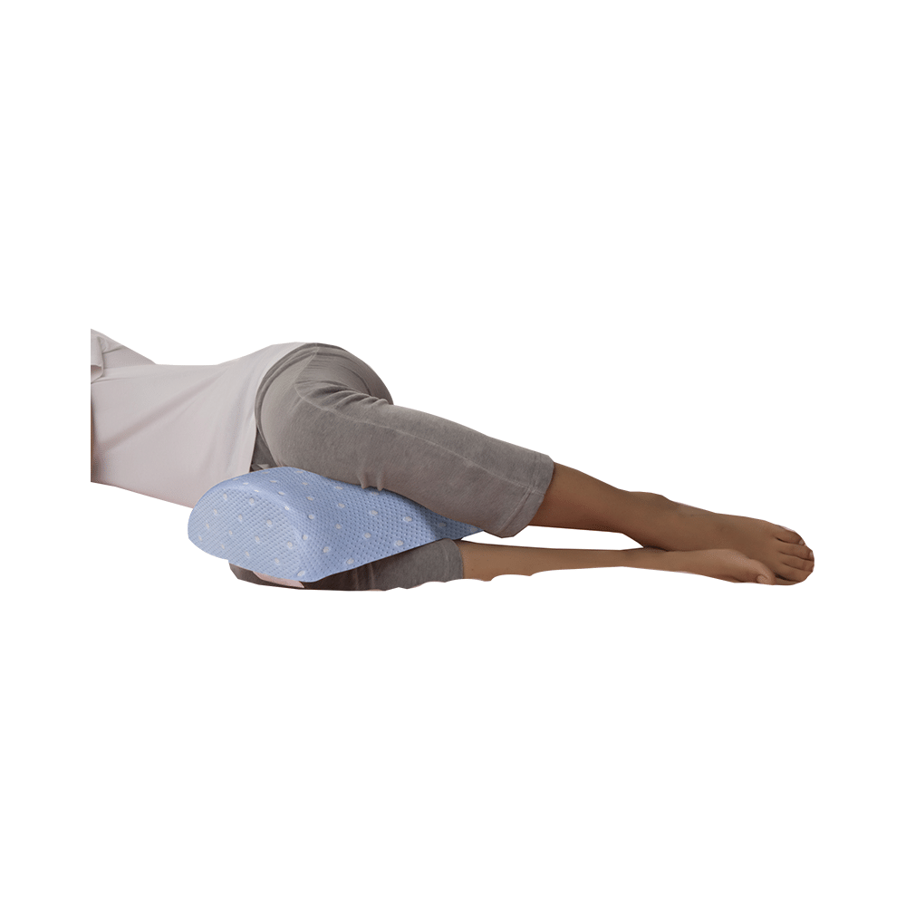 The White Willow Orthopedic Soft Memory Foam Half Moon Pillow Blue - Image 1