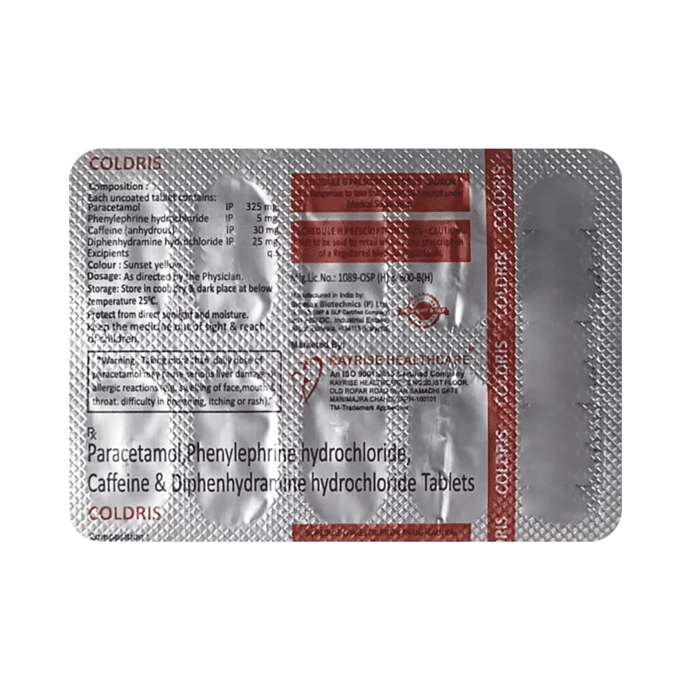 Coldris 30mg/25mg/325mg/5mg Tablet - Image 1