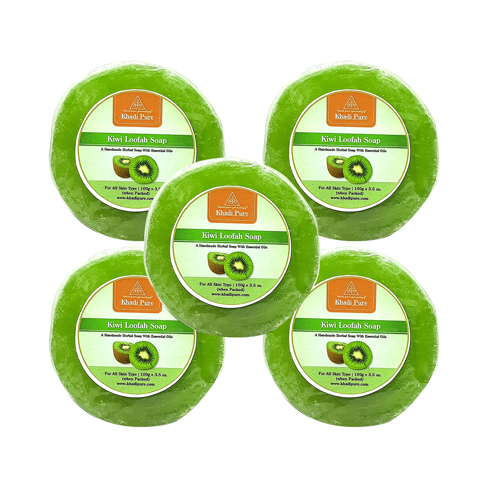 Khadi Pure Kiwi Loofah Soap (125gm Each)