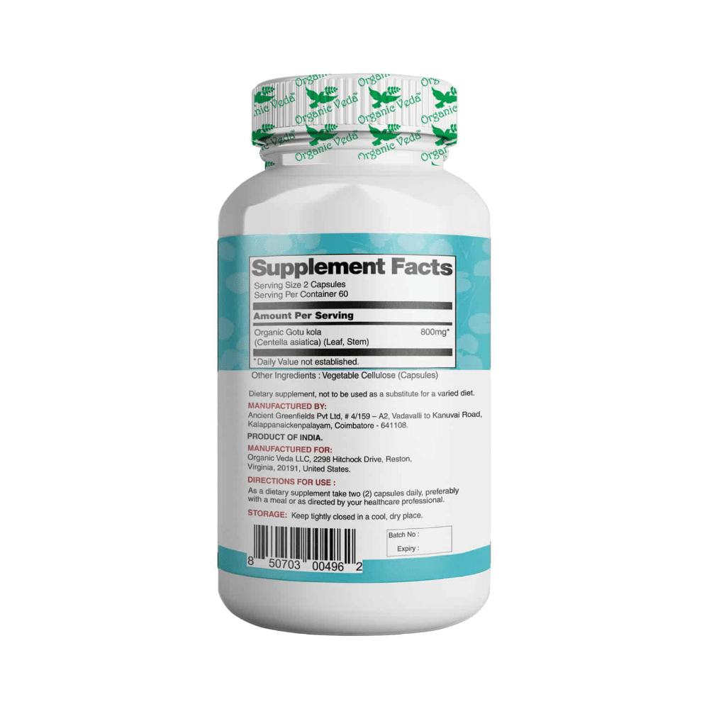 Organic Veda Gotukola Veggie Capsule - Image 3