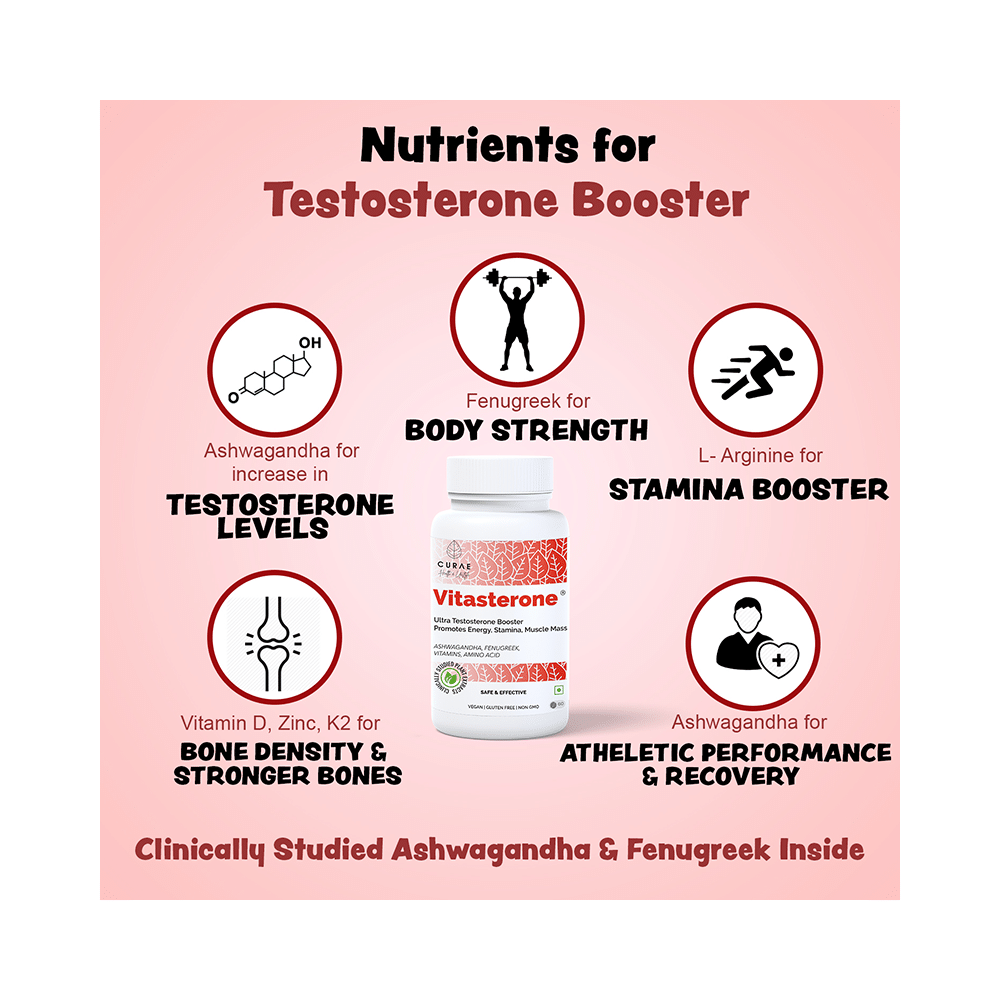 Curae Health & Lifestyle Vitasterone Ultra Testosterone Booster Tablet - Image 2