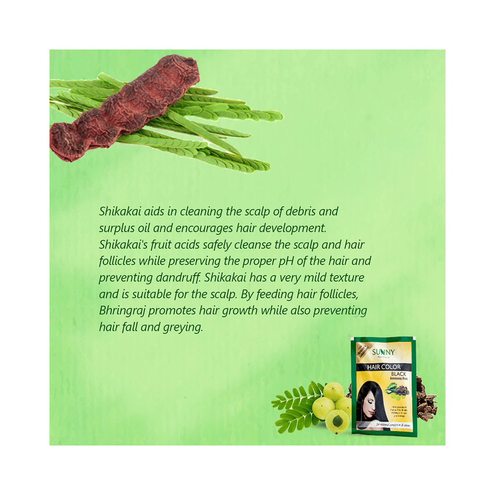 Sunny Herbals Hair Color 12 Sachets Black - Image 7