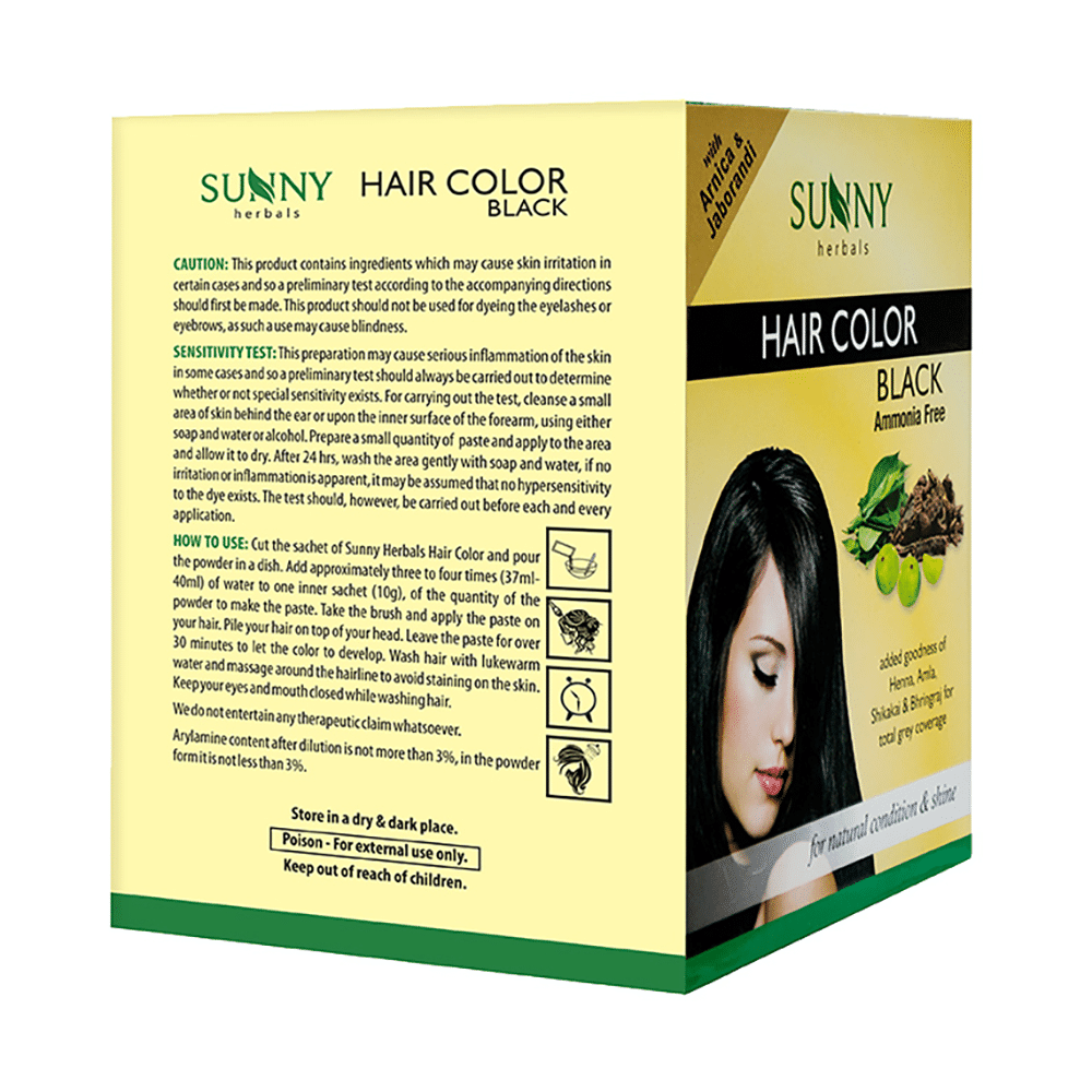Sunny Herbals Hair Color 12 Sachets Black - Image 2
