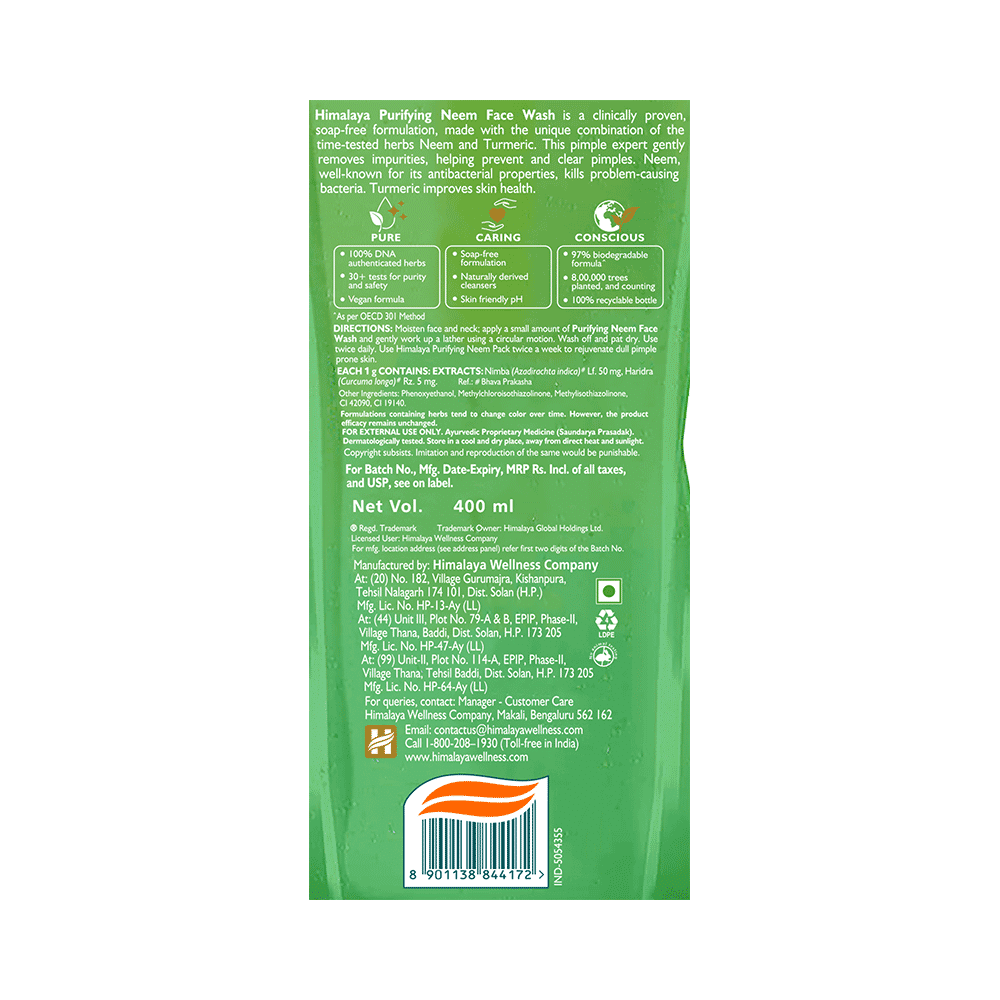 Himalaya Herbals Purifying Neem Face Wash | For Acne & Pimple Relief | Paraben and Soap Free Face Care Product - Image 3