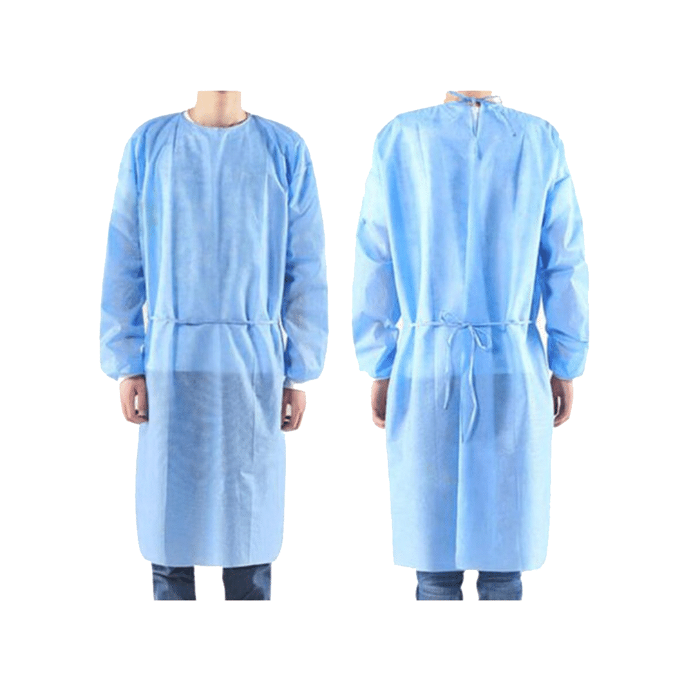 Medi Karma Disposable Patient Gown Large Medical Blue - Image 2