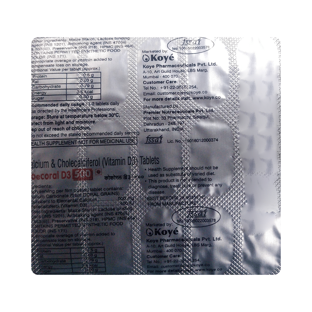 Coecoral D3 500mg Tablet - Image 3