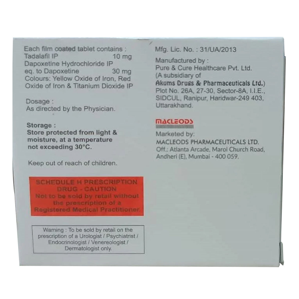 Megalis-D 10mg/30mg Tablet - Image 2