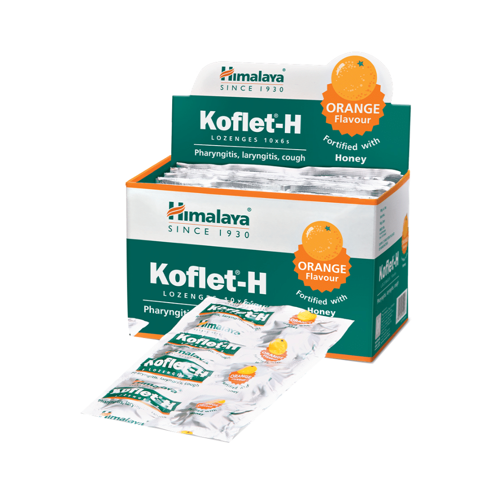 Himalaya Koflet H Cough Lozenges|Relieves Cough& Sore Throat I Orange