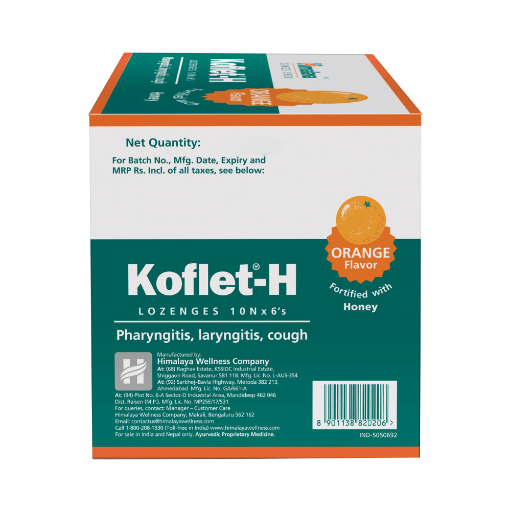 Himalaya Koflet H Cough Lozenges|Relieves Cough& Sore Throat I Orange - Image 3