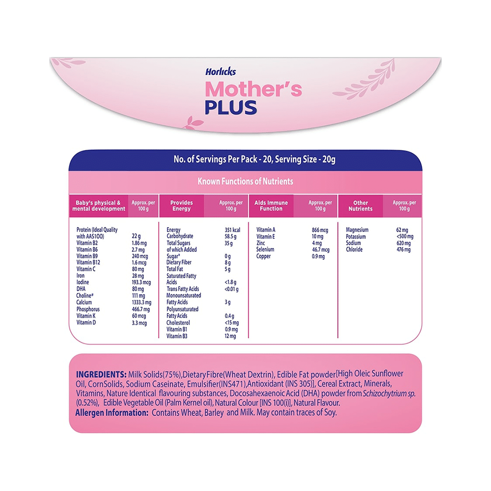 Horlicks Mother's Plus Nutrition for Pregnancy & Lactation | Flavour Powder Kesar - Image 4