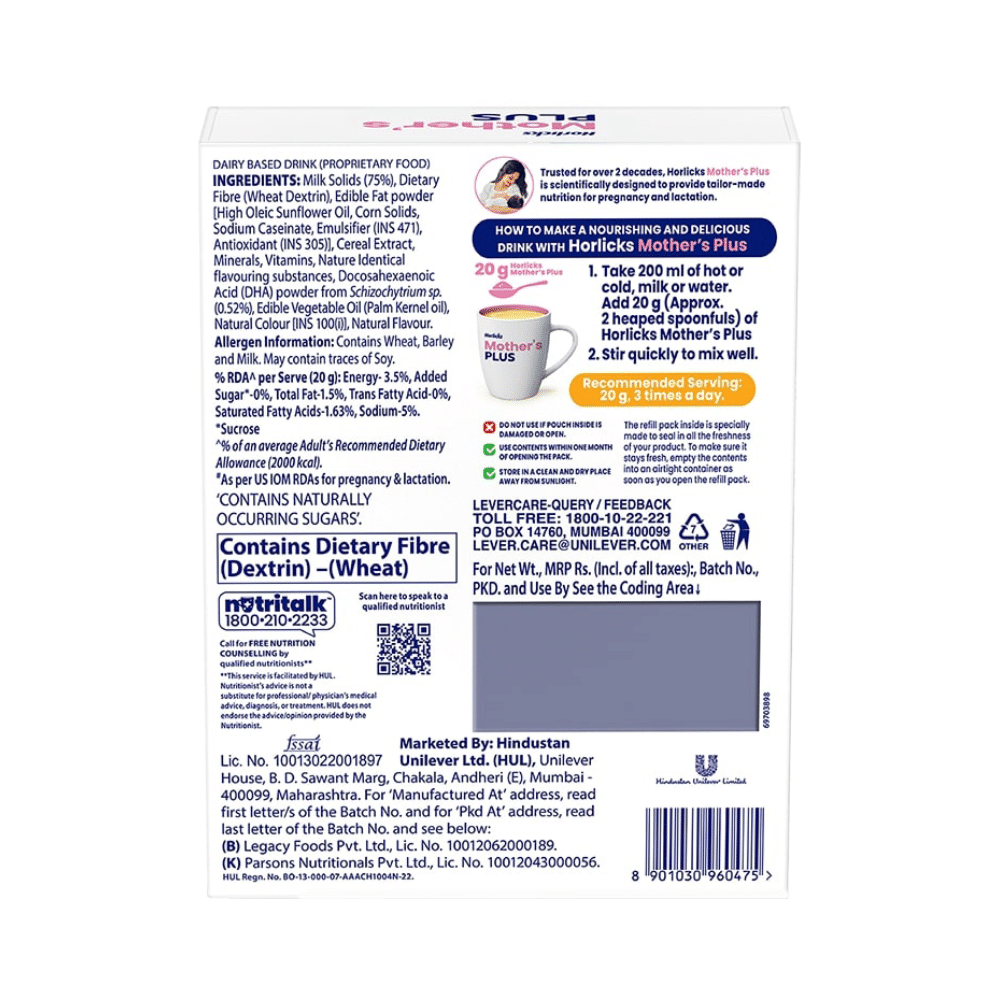 Horlicks Mother's Plus Nutrition for Pregnancy & Lactation | Flavour Powder Kesar - Image 2