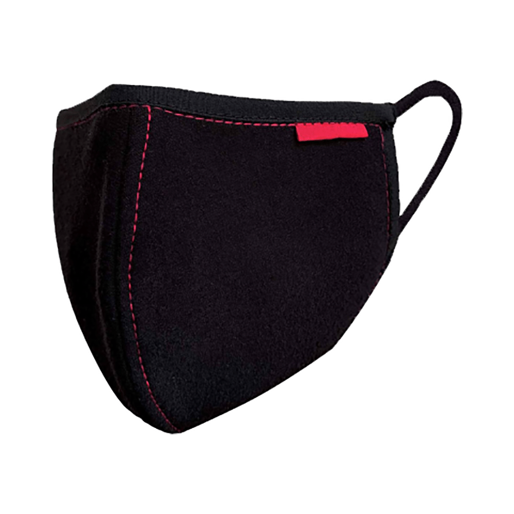 Nivedita Saboo Cares Large Lite-Midnight with Pink Tab BreathSafe Protective Reusable Face Mask - Image 1