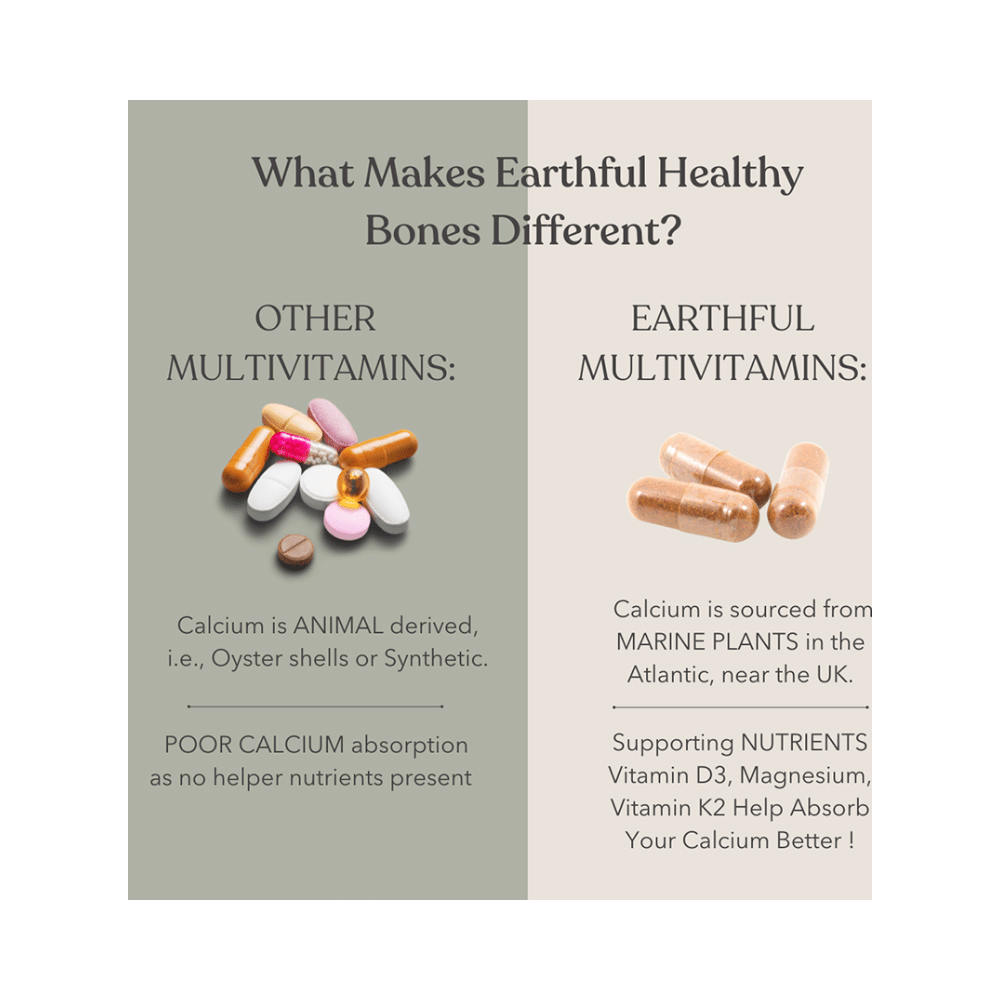 Earthful Healthy Bones Calcium + D3 + K2 Plant Capsule - Image 6