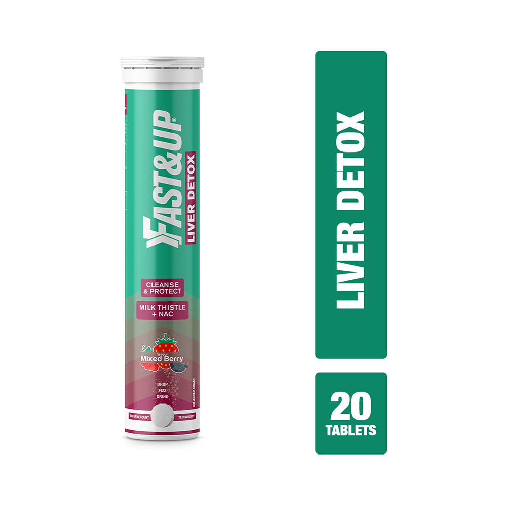 Fast&Up Liver Detox Cleanse & Protect with Milk Thistle & NAC Effervescent Tablet Mixed Berries - Image 3