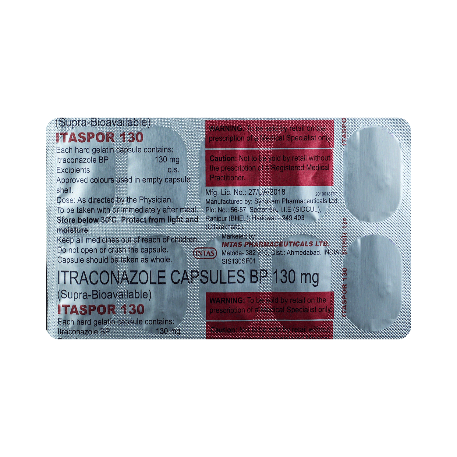 Itaspor 130mg Capsule - Image 5