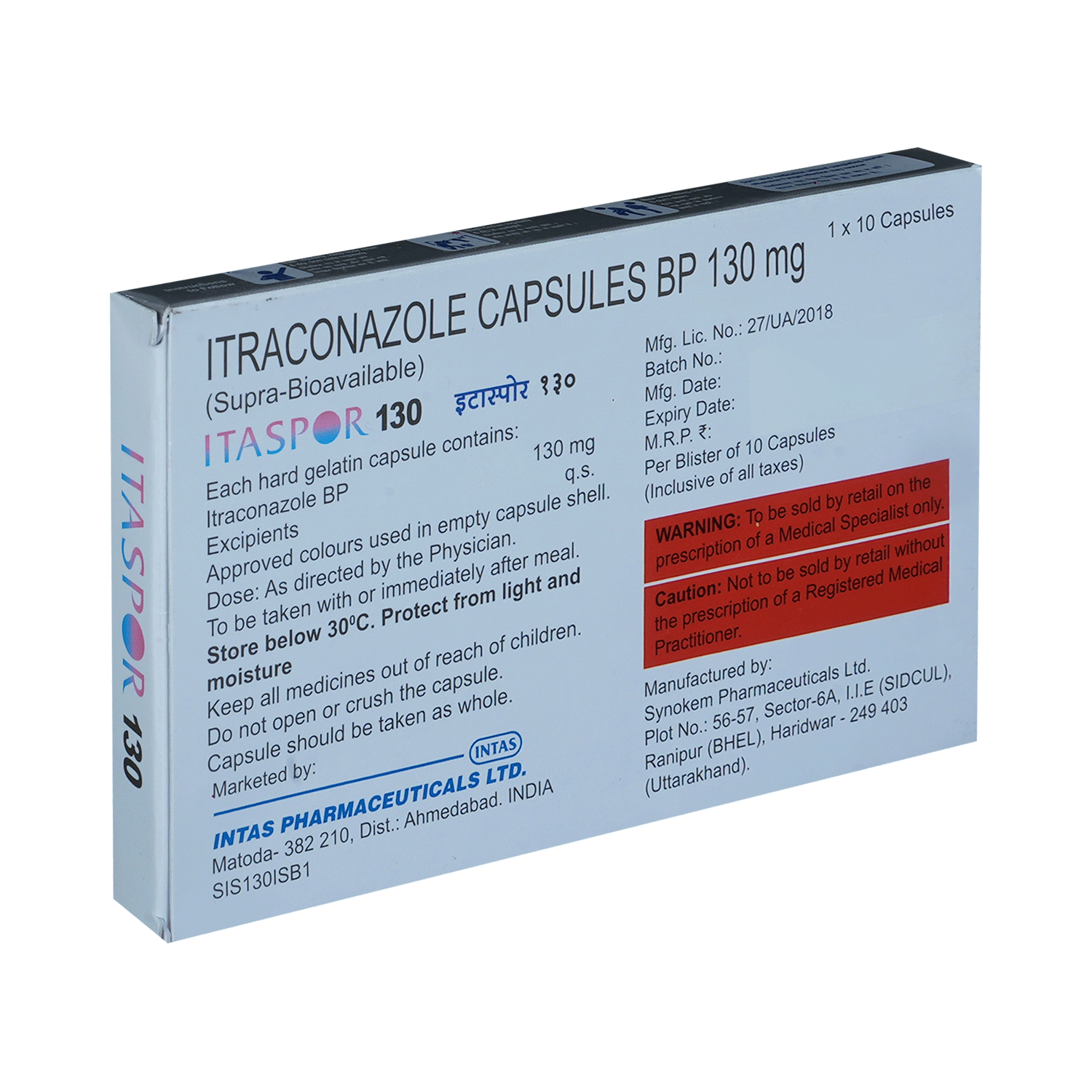 Itaspor 130mg Capsule - Image 3