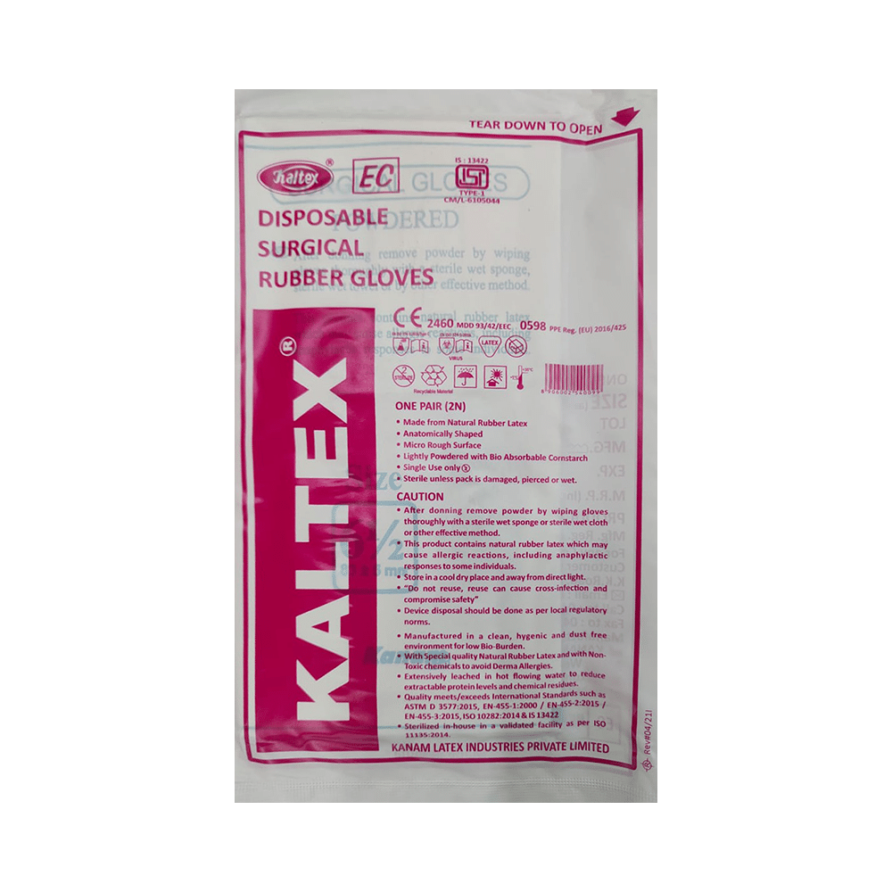 Kaltex Disposable Surgical Rubber Gloves 6.5 - Image 1