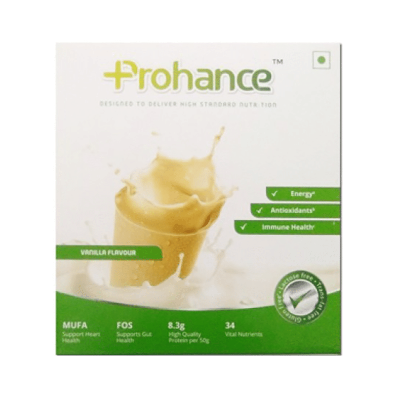 Prohance Complete Drink for Energy, Muscle Growth & Immunity | Flavour Powder Vanilla