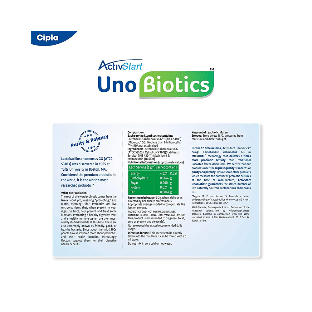 ActivStart UnoBiotics Probiotics Sachet for Adults' Gut Health | Sugar Free Sugar Free - Image 6